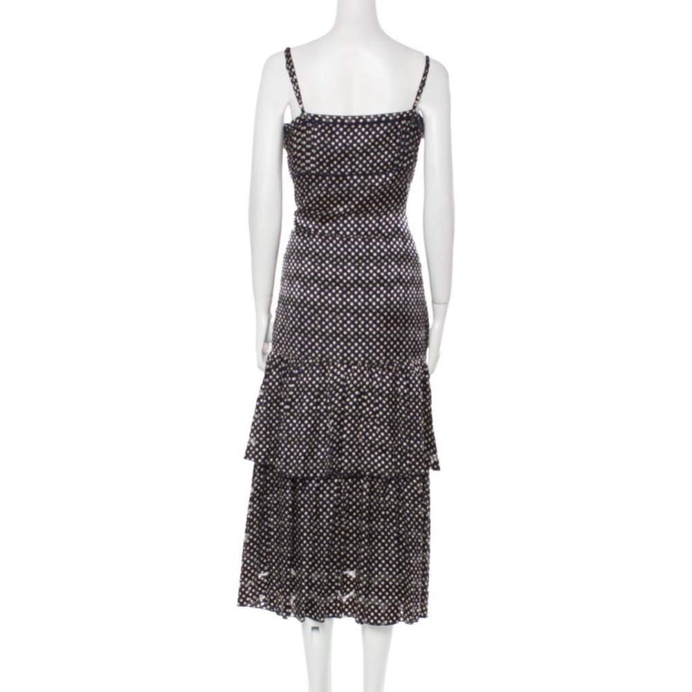 Tory Burch Silk Polka Dots Tea Length Dress with Shaw NWOT - Picture 2 of 15